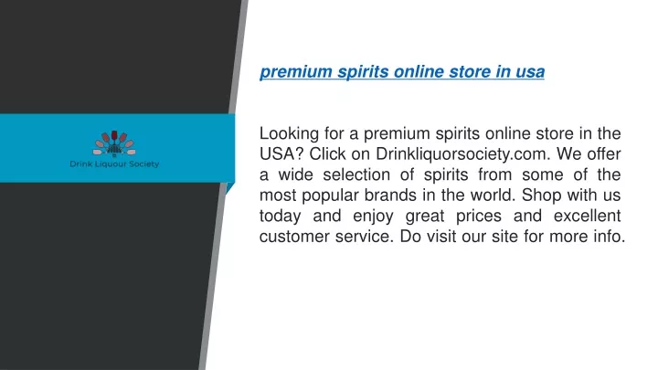 premium spirits online store in usa looking