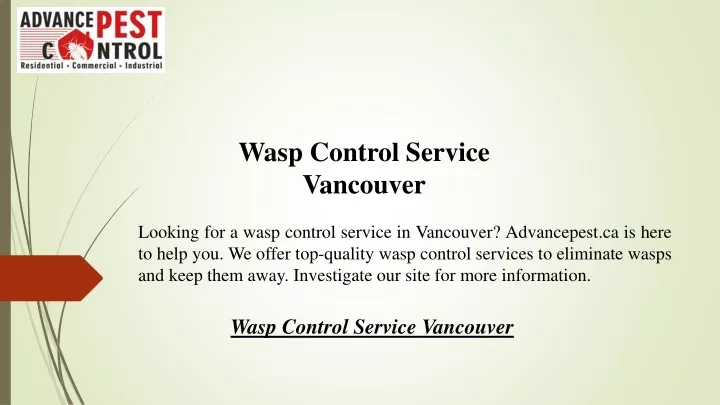 wasp control service vancouver