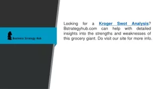 looking for a kroger swot analysis bstrategyhub
