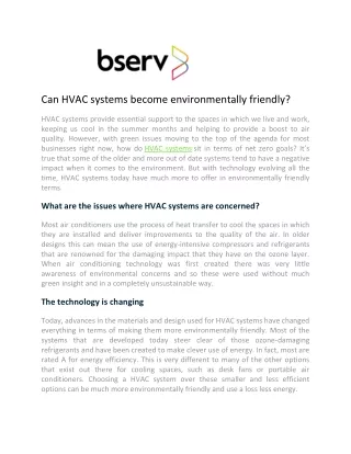 can hvac systems become environmentally friendly