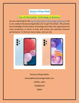 Use of Information Technology in Business  Businesswingsmedia
