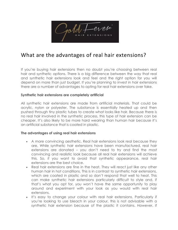 what are the advantages of real hair extensions