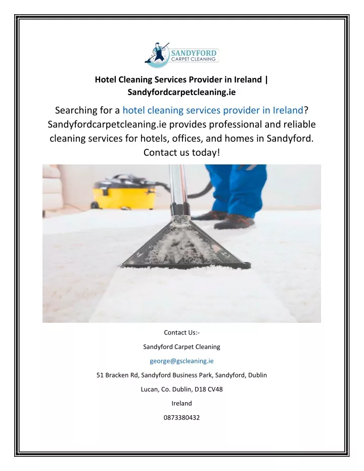 hotel cleaning services provider in ireland
