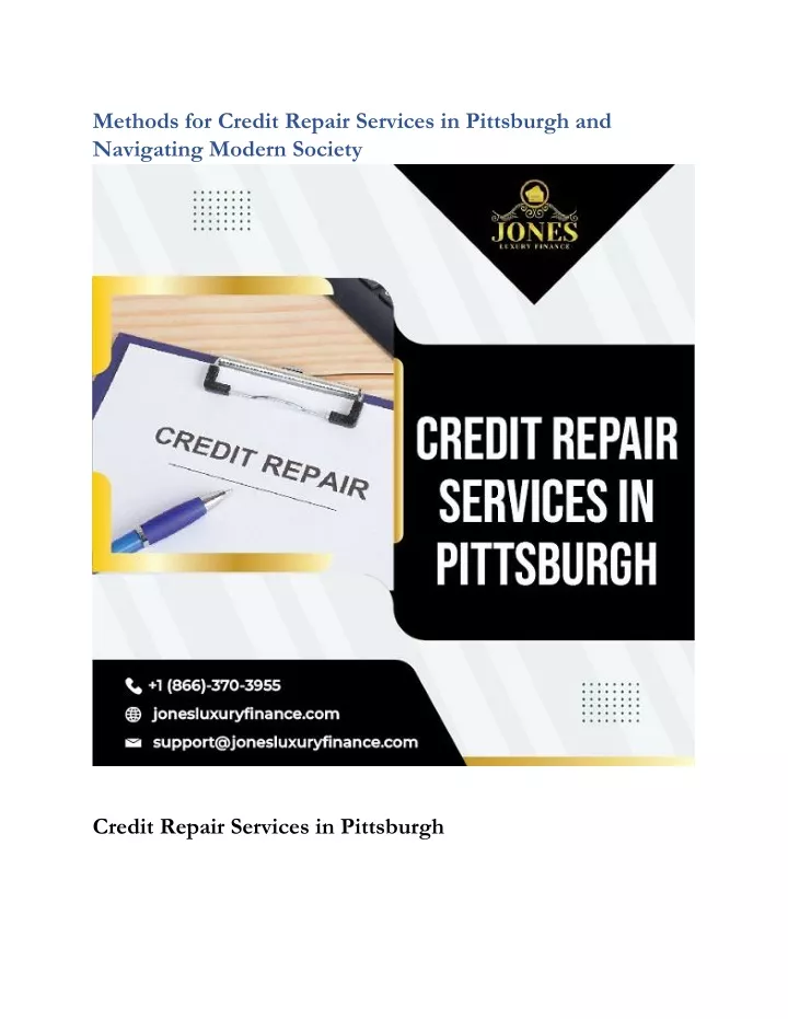 methods for credit repair services in pittsburgh