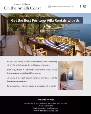 Get the Best Positano Villa Rentals with Us