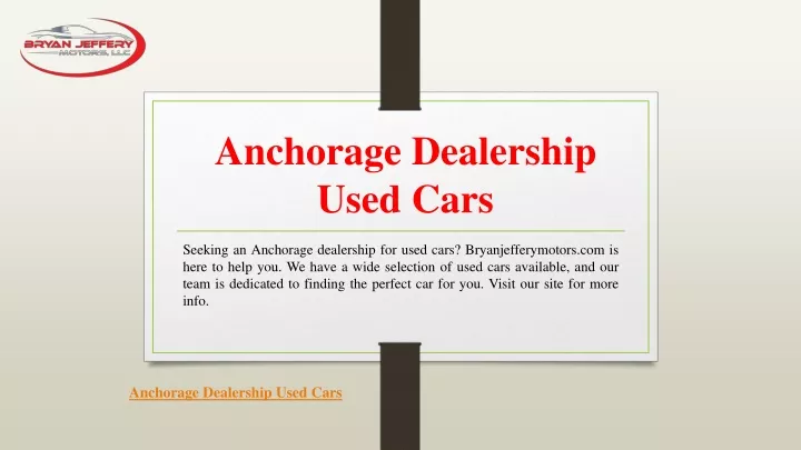 anchorage dealership used cars