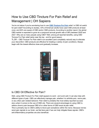 How to Use CBD Tincture For Pain Relief and Management _ OH Sapiens (1)