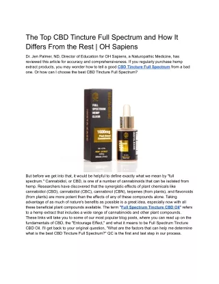 The Top CBD Tincture Full Spectrum and How It Differs From the Rest _ OH Sapiens