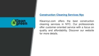 Construction Cleaning Services NYC   Kleannyc.com