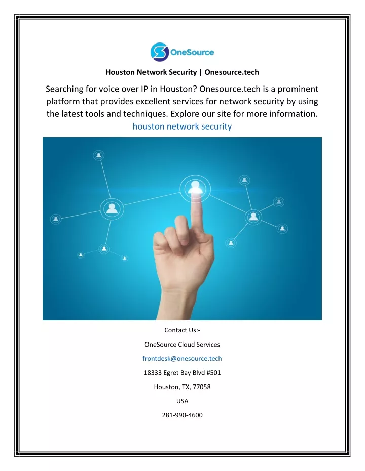 houston network security onesource tech