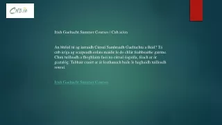 Irish Gaeltacht Summer Courses  Cnb.ie en