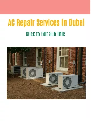 AC Repair Services In Dubai