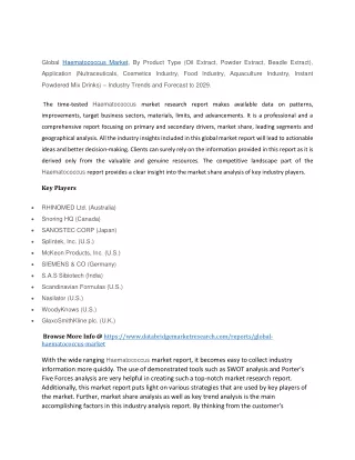 global haematococcus market by product type