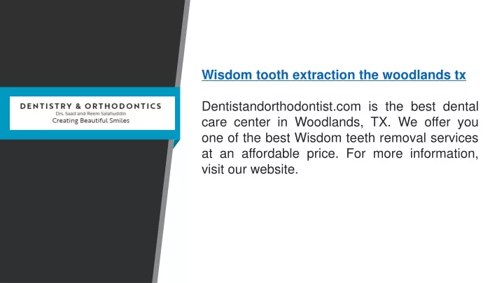 wisdom tooth extraction the woodlands