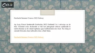 Gaeltacht Summer Courses 2022 Galway  Cnb.ie en