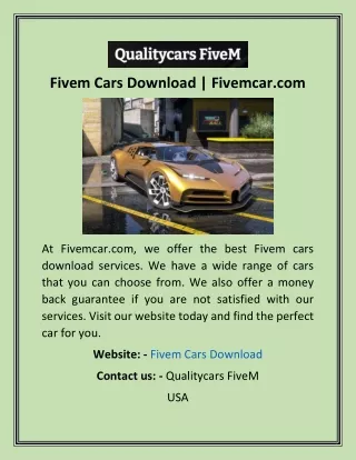Fivem Cars Download  Fivemcar