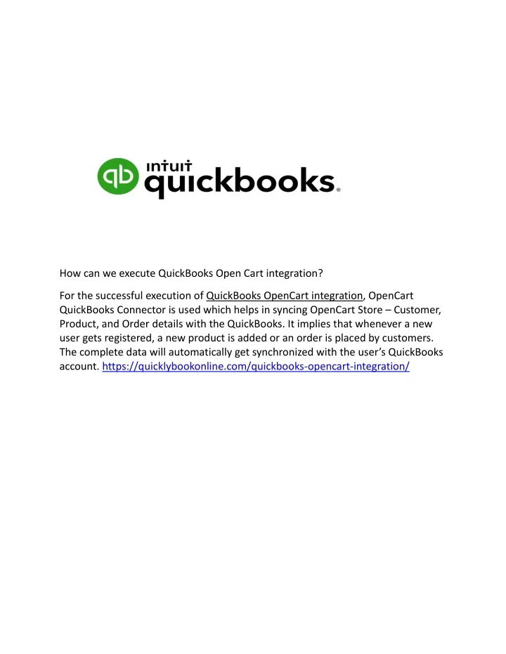 how can we execute quickbooks open cart