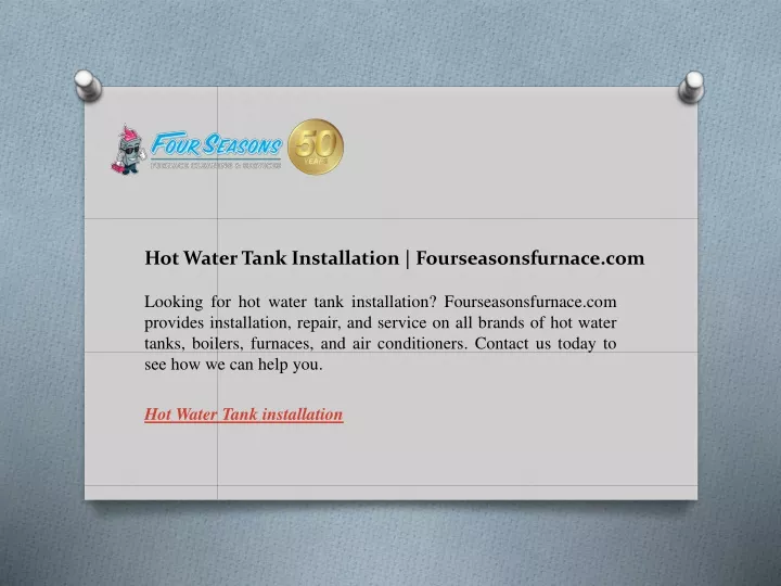 hot water tank installation fourseasonsfurnace com
