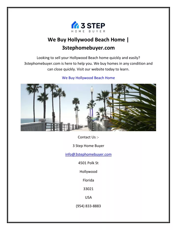 we buy hollywood beach home 3stephomebuyer com