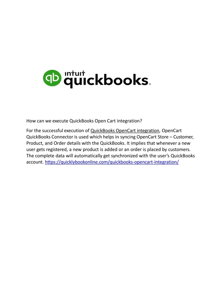 how can we execute quickbooks open cart