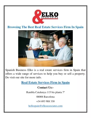 Browsing The Best Real Estate Services Firm In Spain