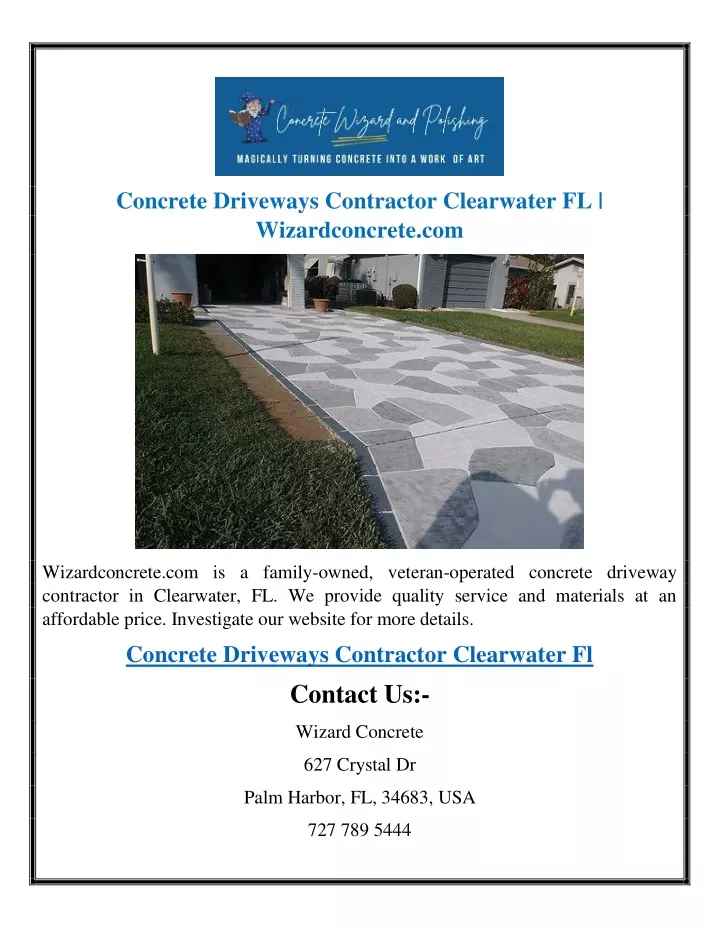 concrete driveways contractor clearwater