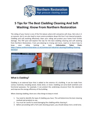 5 Tips for The Best Cladding Cleaning And Soft Washing
