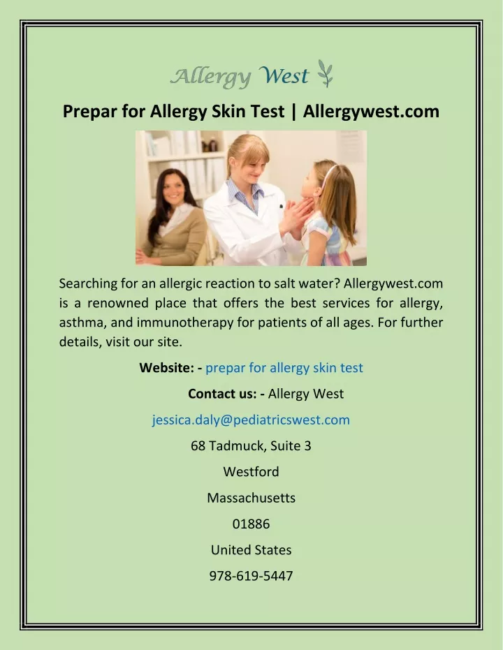 prepar for allergy skin test allergywest com