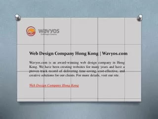 Web Design Company Hong Kong  Wavyos.com
