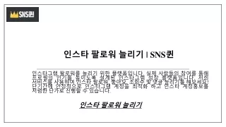 인스타 팔로워 늘리기  SNS퀸