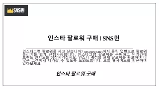 인스타 팔로워 구매