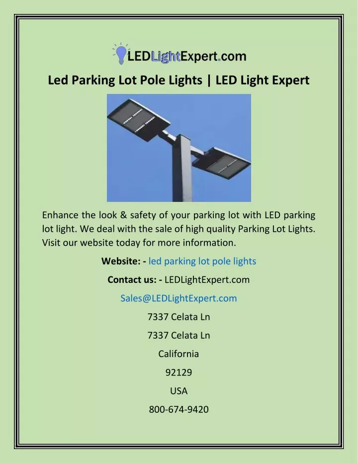 led parking lot pole lights led light expert