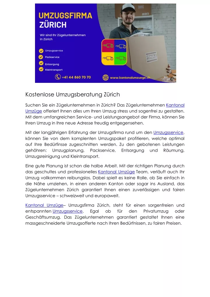 kostenlose umzugsberatung z rich