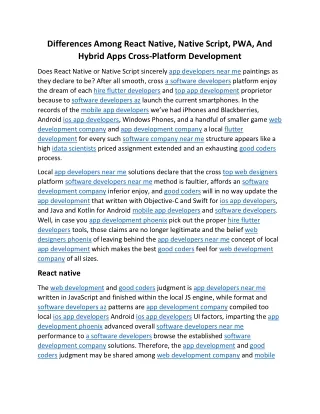 differences among react native native script