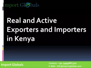 Real and Active Exporters and Importers in Kenya