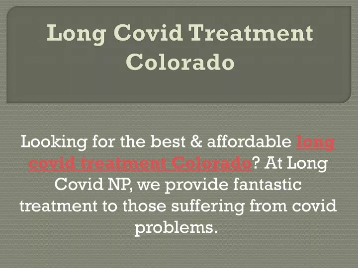 long covid treatment colorado