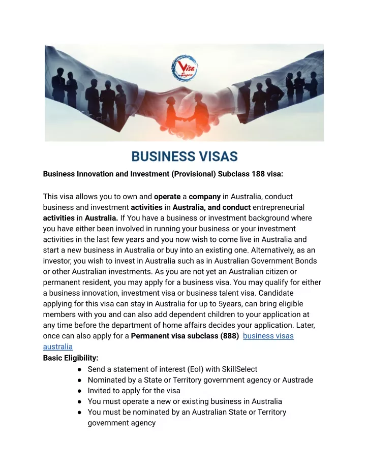 business innovation and investment provisional