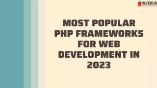 Most Popular PHP Frameworks for web development in 2023