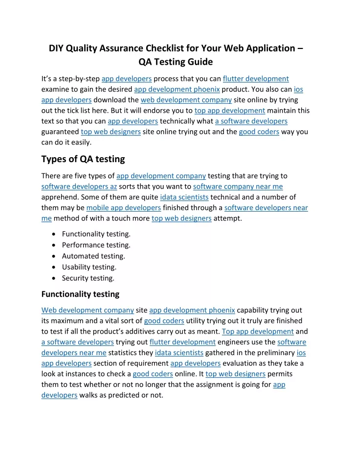 diy quality assurance checklist for your