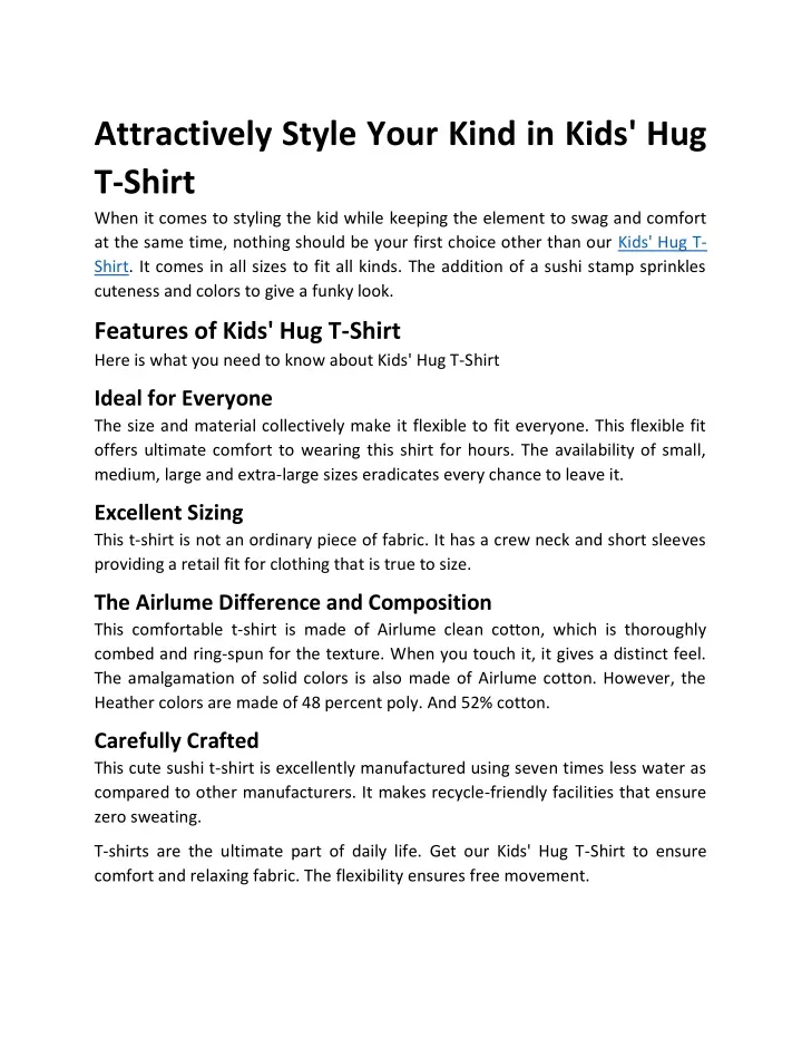 attractively style your kind in kids hug t shirt