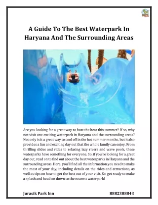 a guide to the best waterpark in haryana
