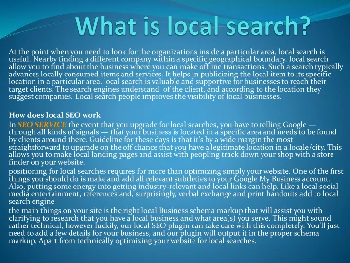 what is local search