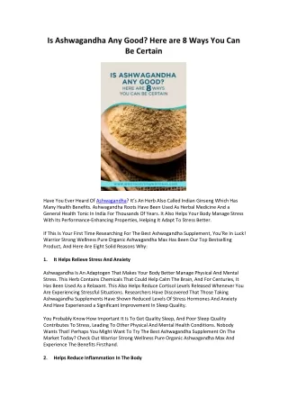Is Ashwagandha Any Good Here are 8 Ways You Can Be Certain