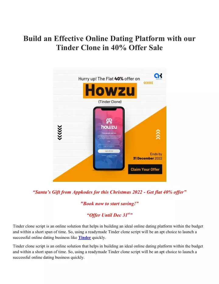 build an effective online dating platform tinder