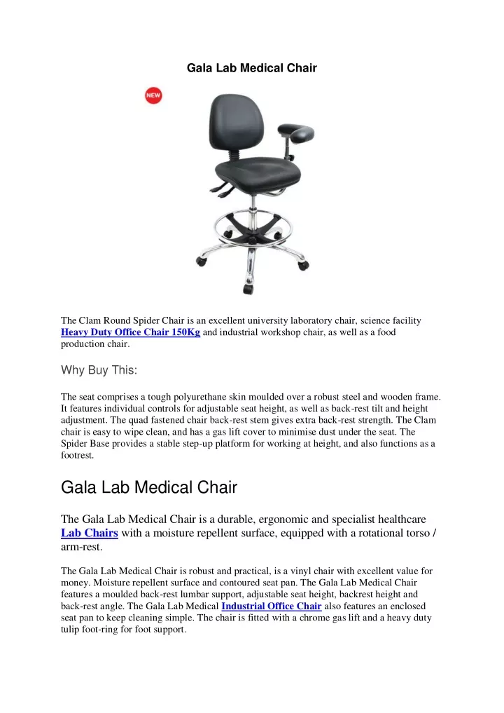 gala lab medical chair
