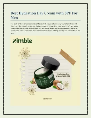 Best Hydration Day Cream with SPF For Men
