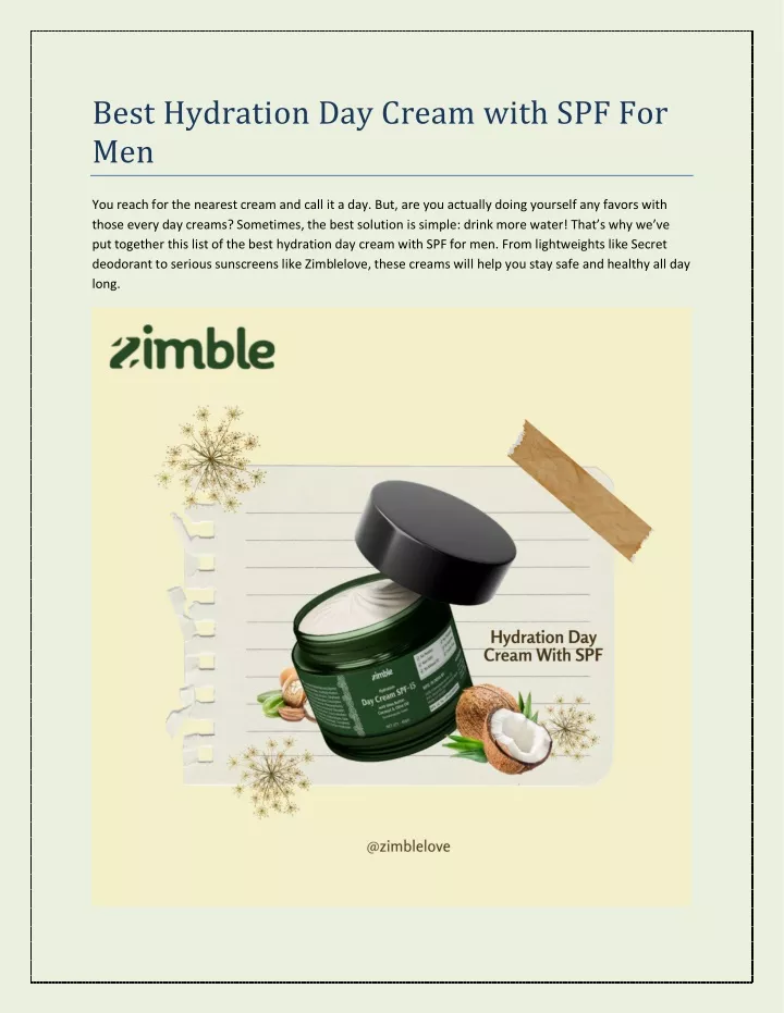 best hydration day cream with spf for men