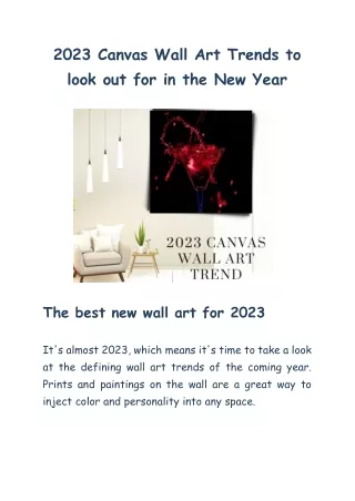 2023 Canvas Wall Art Trends to look out for in the New Year
