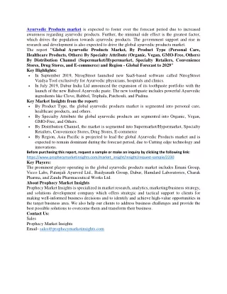 ayurvedic products market is expected to foster