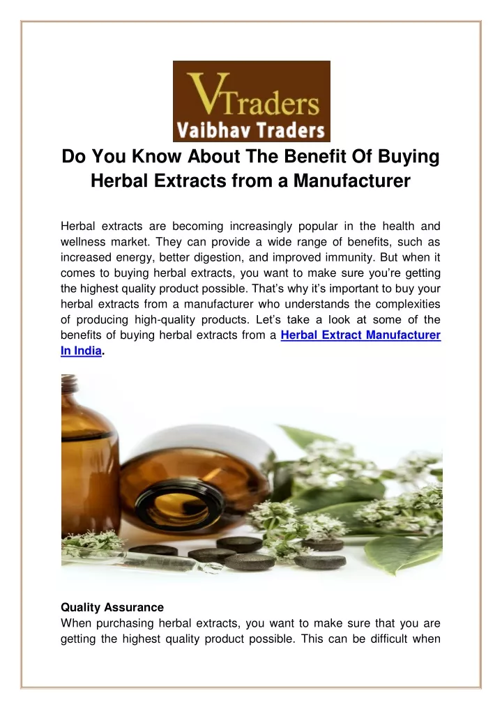 do you know about the benefit of buying herbal